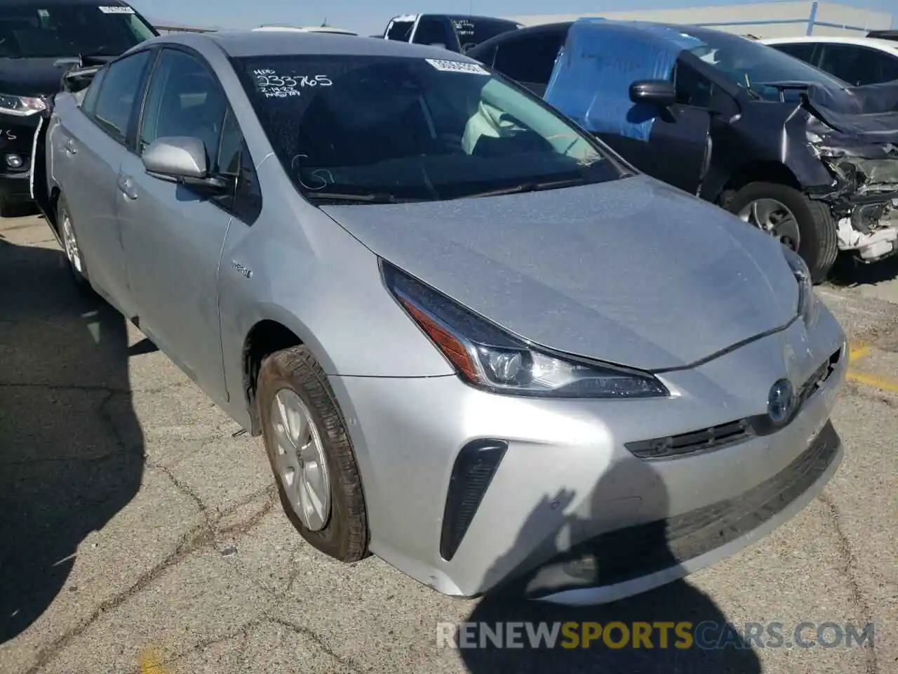 1 Photograph of a damaged car JTDKARFU6K3078238 TOYOTA PRIUS 2019