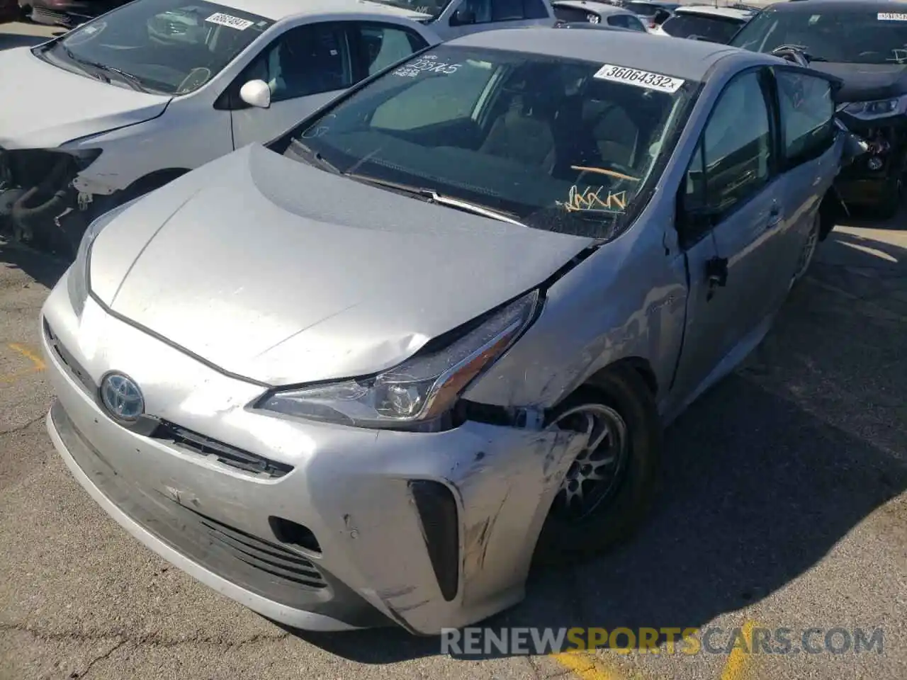 2 Photograph of a damaged car JTDKARFU6K3078238 TOYOTA PRIUS 2019