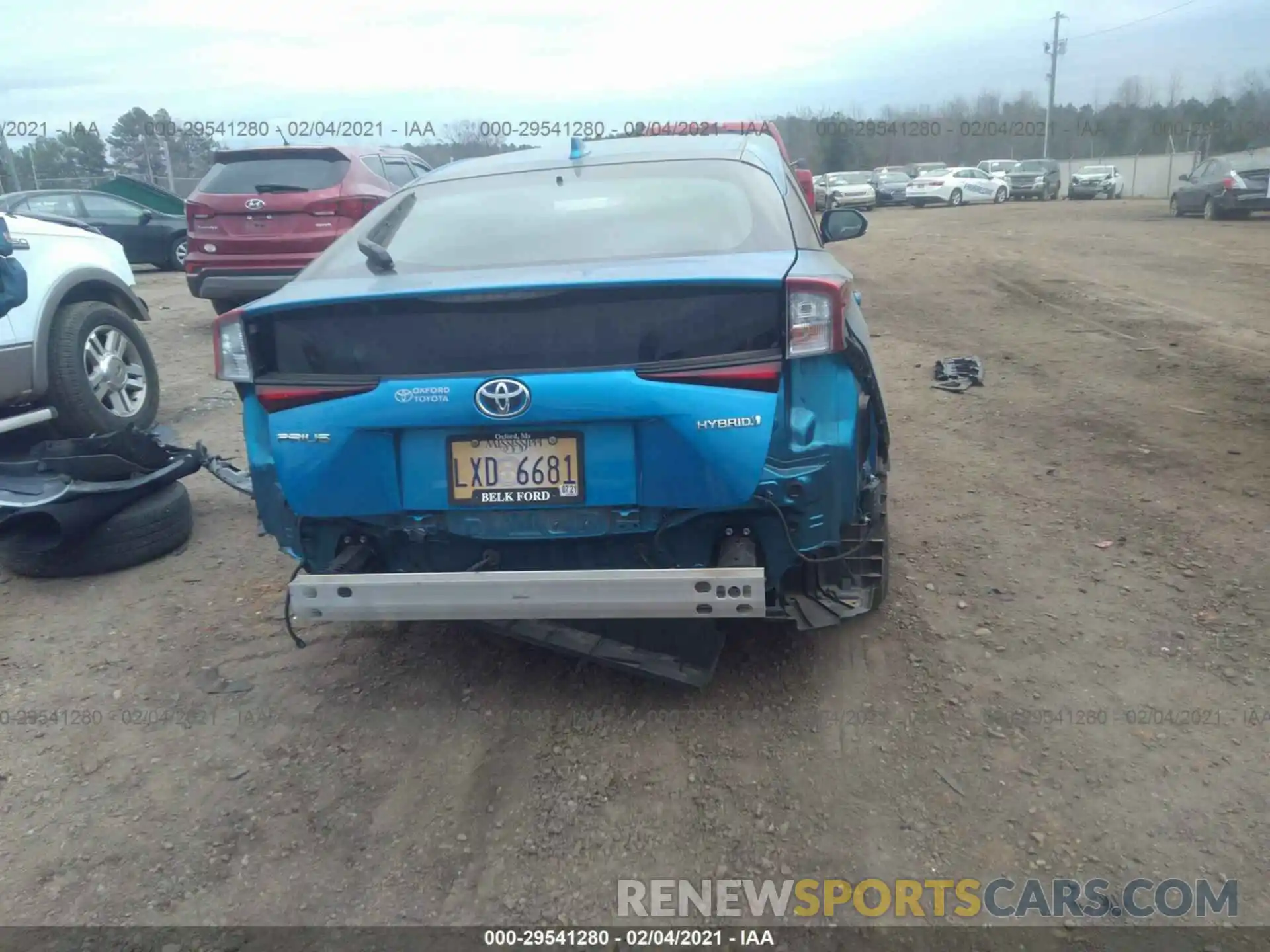 6 Photograph of a damaged car JTDKARFU6K3078854 TOYOTA PRIUS 2019