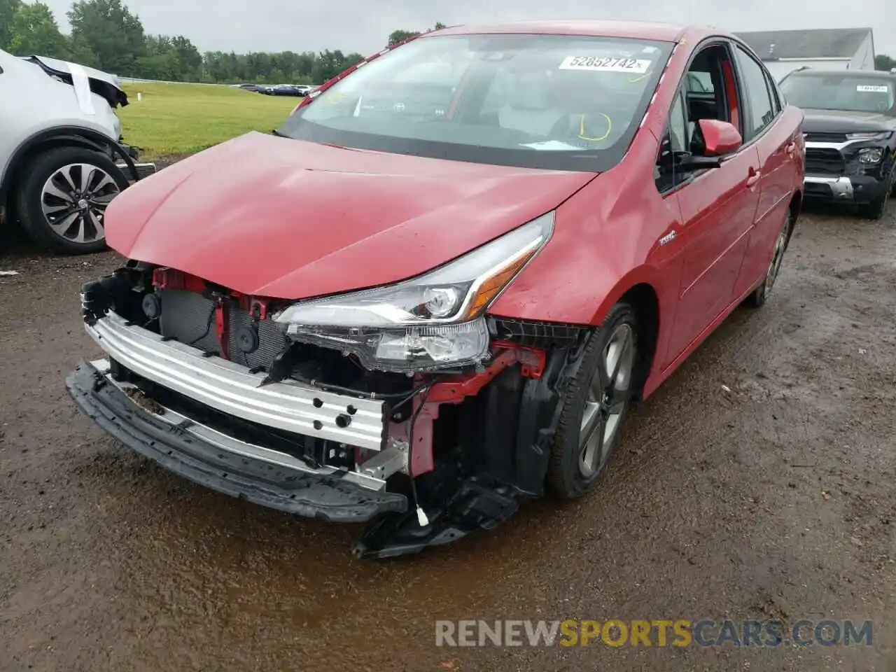 2 Photograph of a damaged car JTDKARFU6K3080135 TOYOTA PRIUS 2019