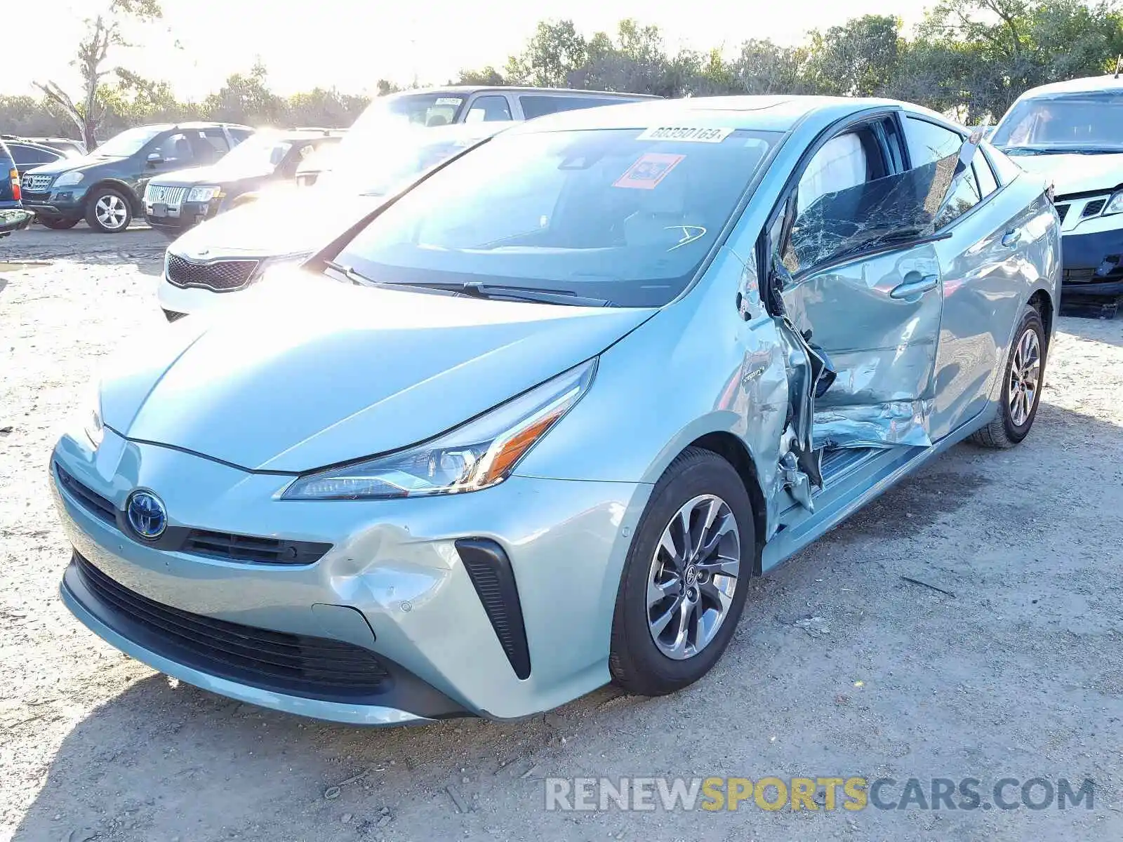 2 Photograph of a damaged car JTDKARFU6K3081575 TOYOTA PRIUS 2019