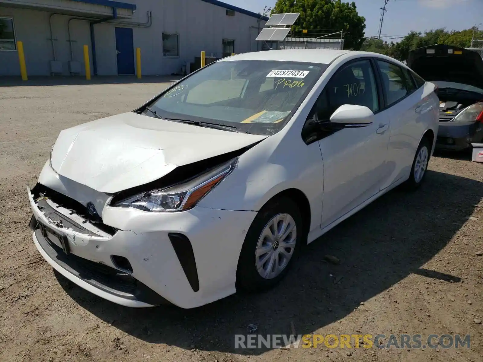 2 Photograph of a damaged car JTDKARFU6K3083374 TOYOTA PRIUS 2019