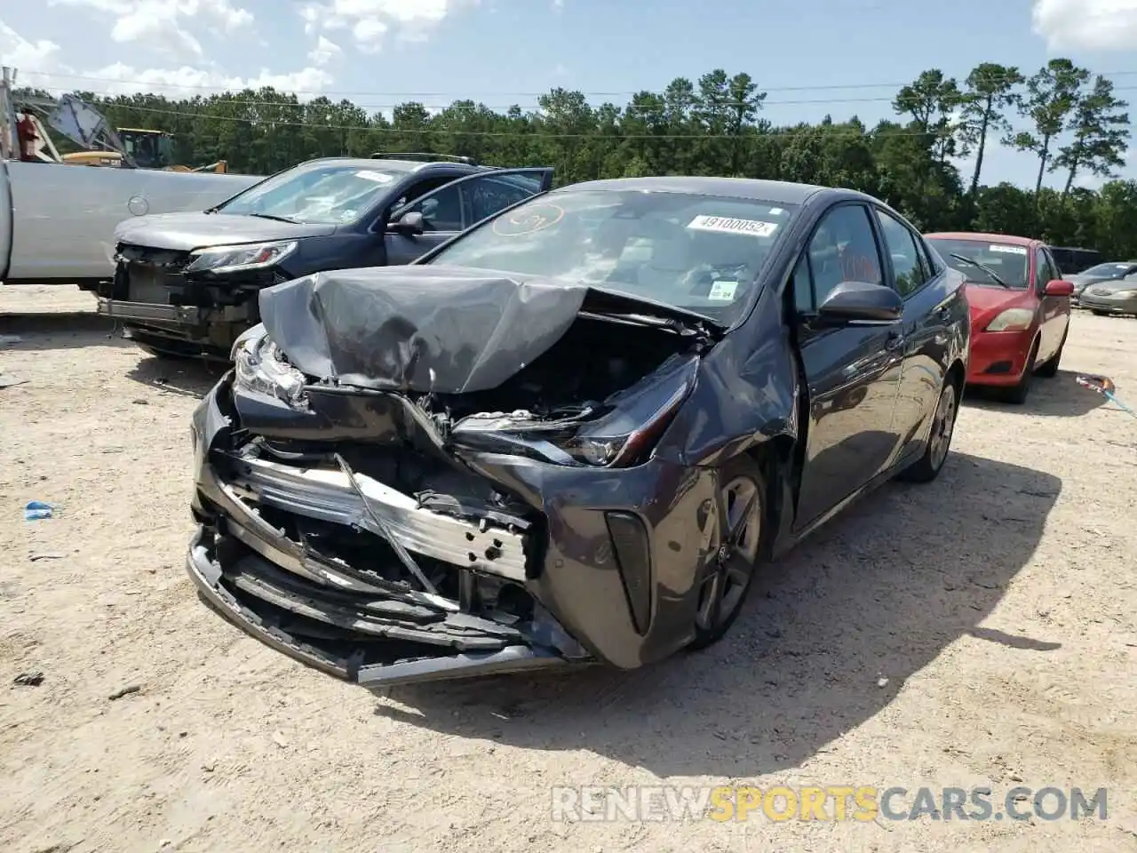 2 Photograph of a damaged car JTDKARFU6K3083438 TOYOTA PRIUS 2019