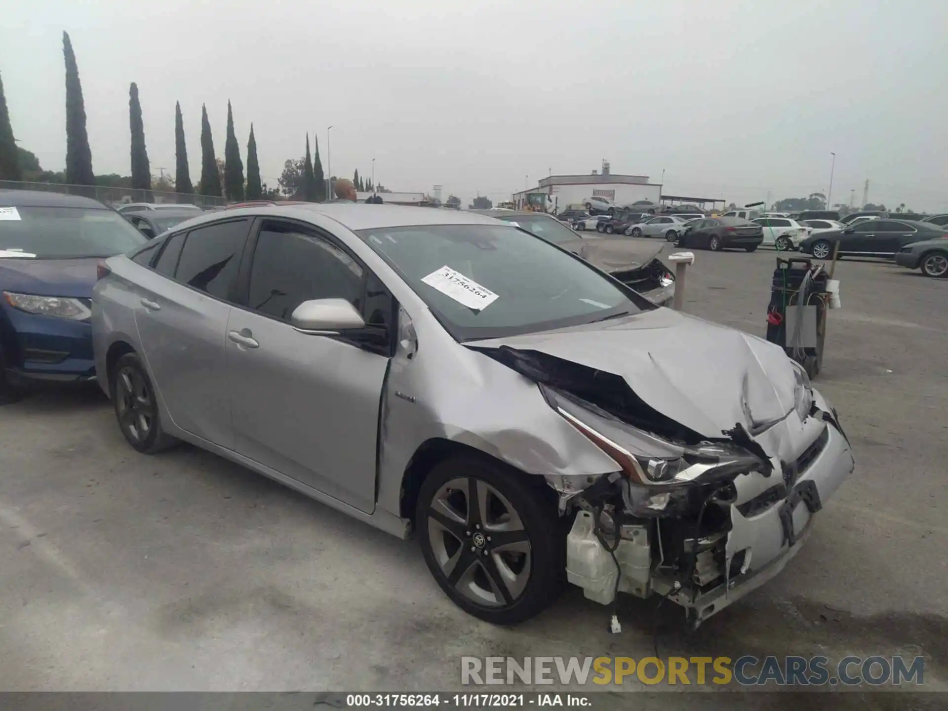 1 Photograph of a damaged car JTDKARFU6K3083505 TOYOTA PRIUS 2019