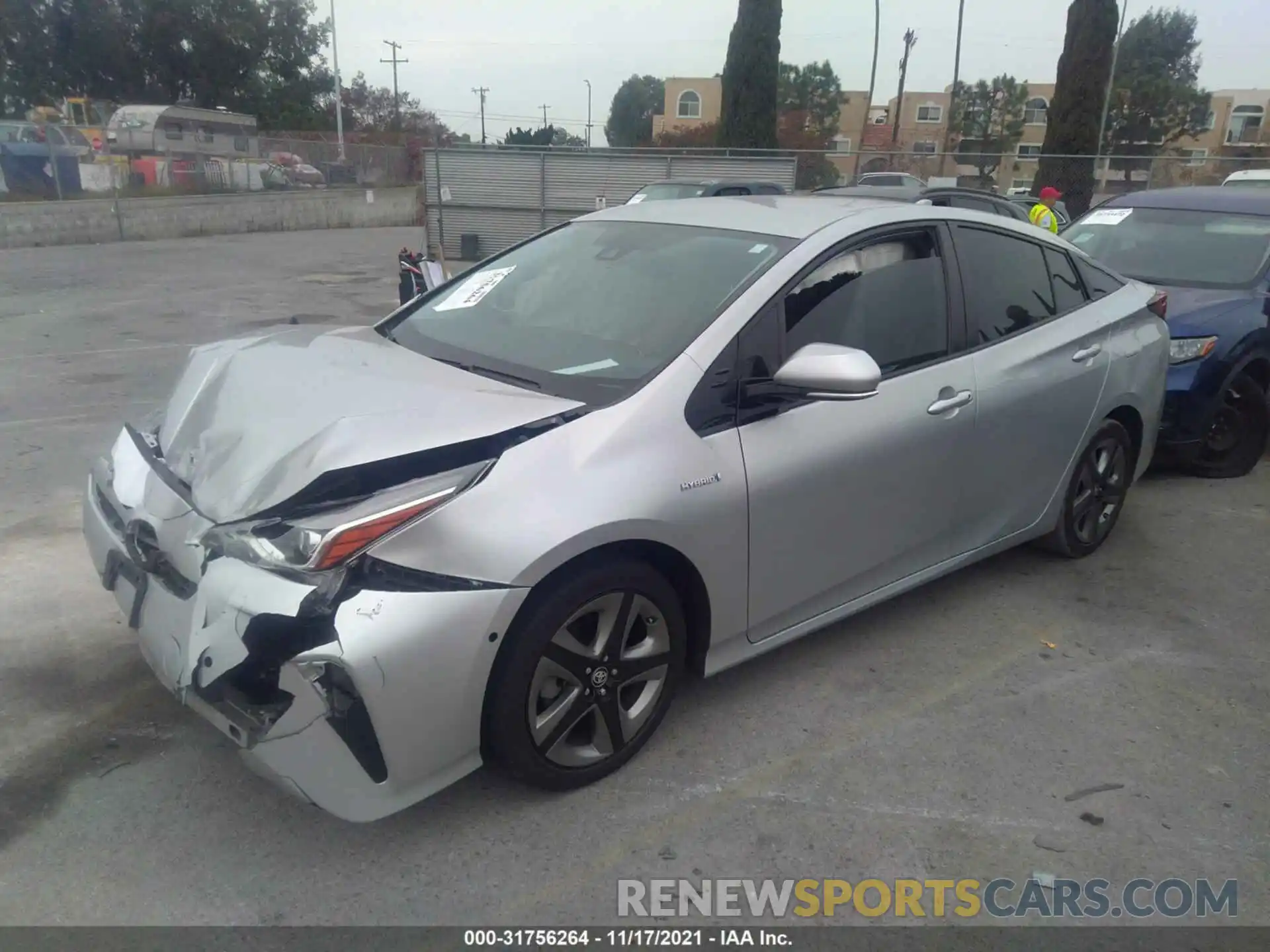 2 Photograph of a damaged car JTDKARFU6K3083505 TOYOTA PRIUS 2019