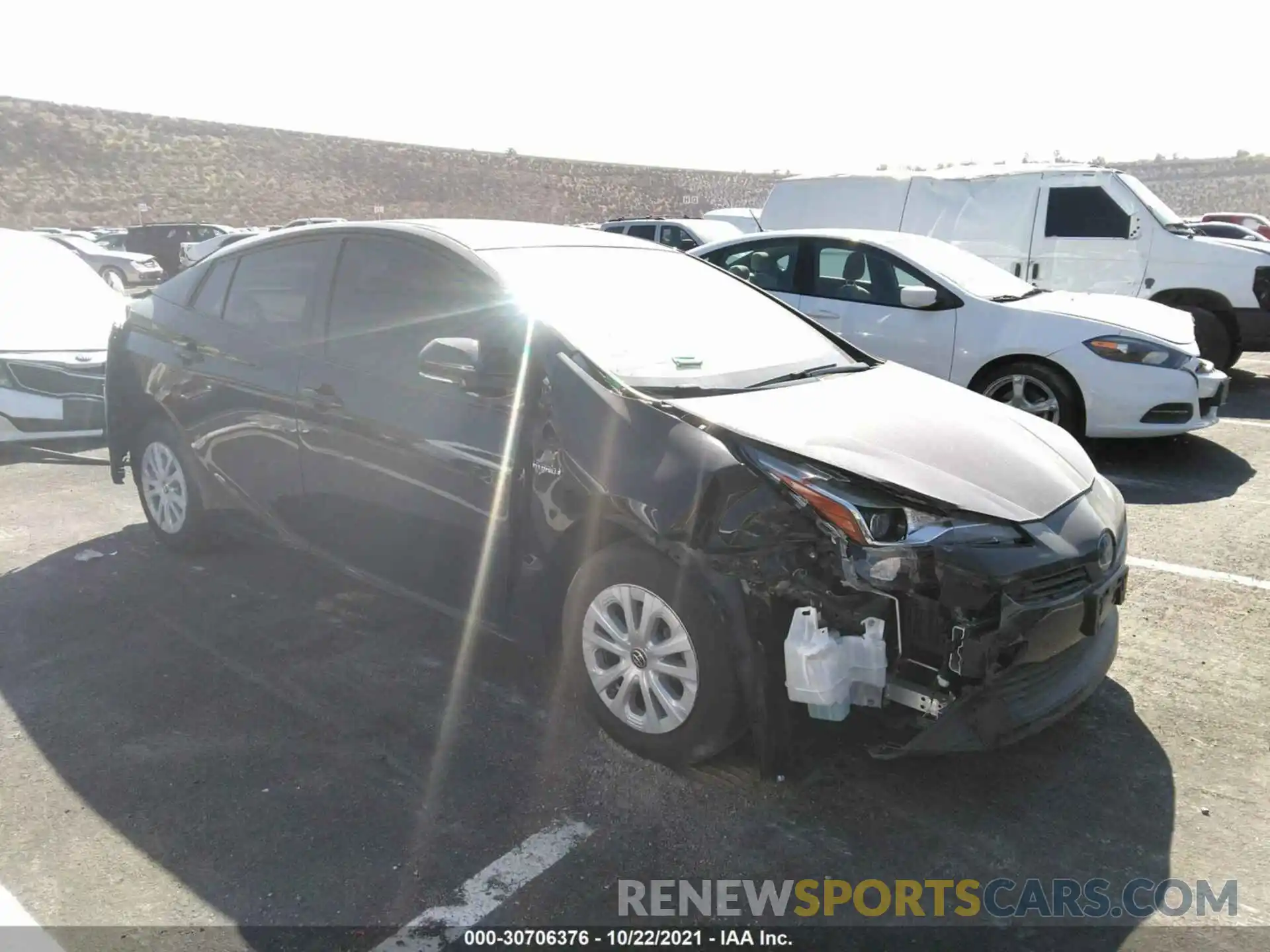 1 Photograph of a damaged car JTDKARFU6K3085271 TOYOTA PRIUS 2019