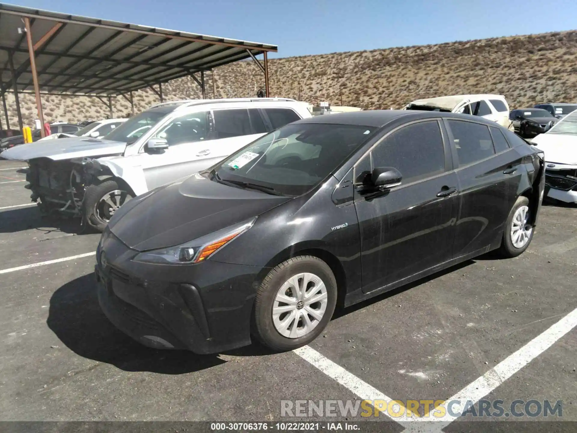 2 Photograph of a damaged car JTDKARFU6K3085271 TOYOTA PRIUS 2019