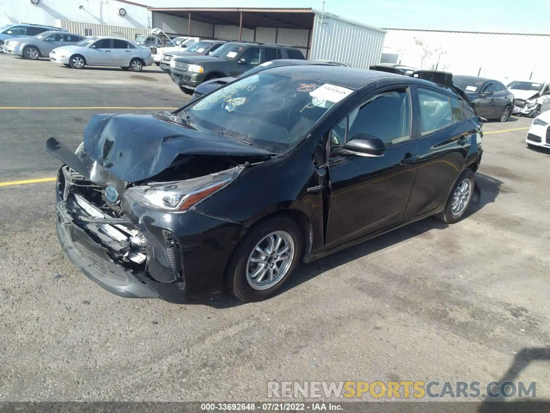 2 Photograph of a damaged car JTDKARFU6K3085786 TOYOTA PRIUS 2019