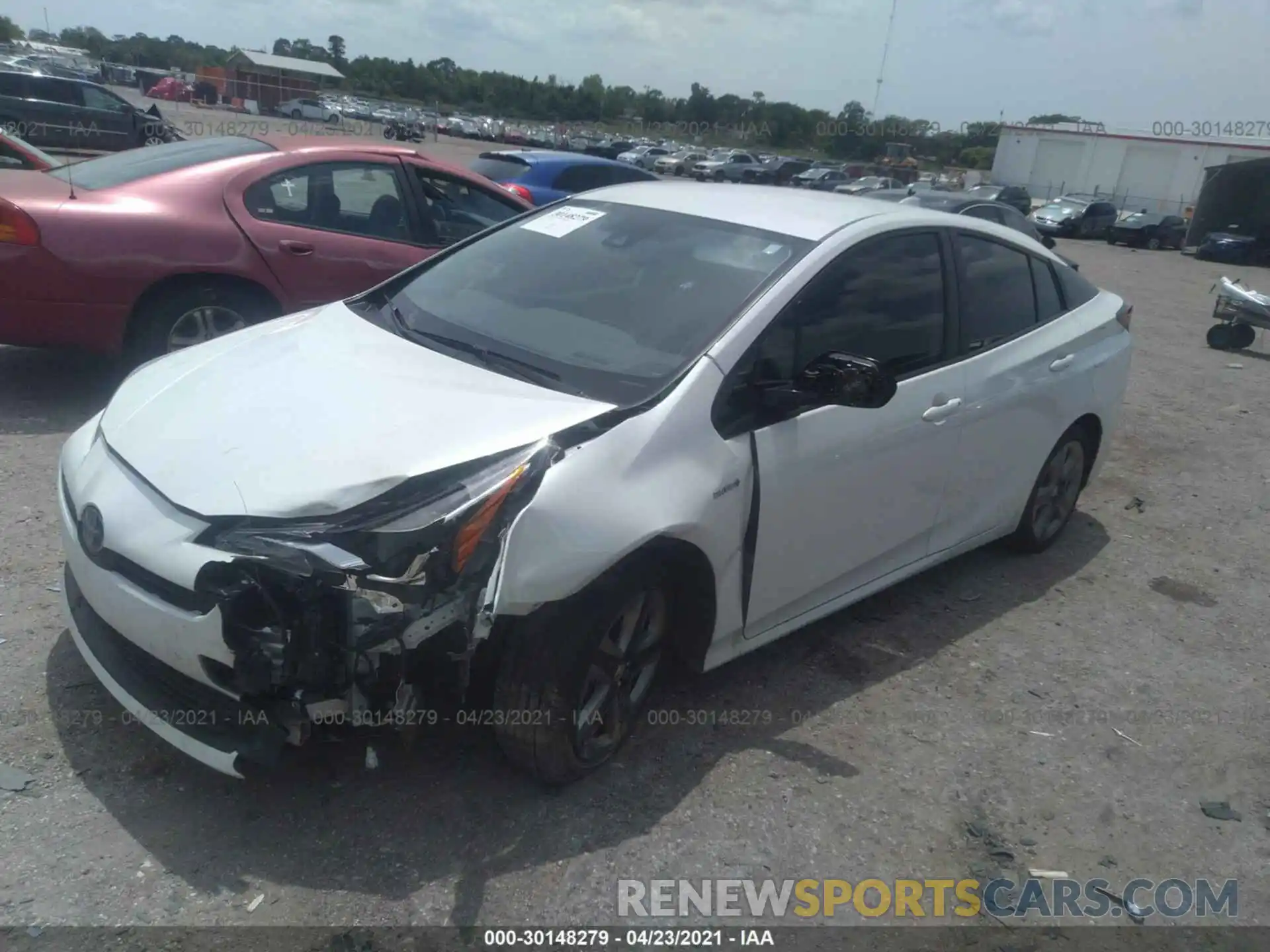 2 Photograph of a damaged car JTDKARFU6K3087554 TOYOTA PRIUS 2019