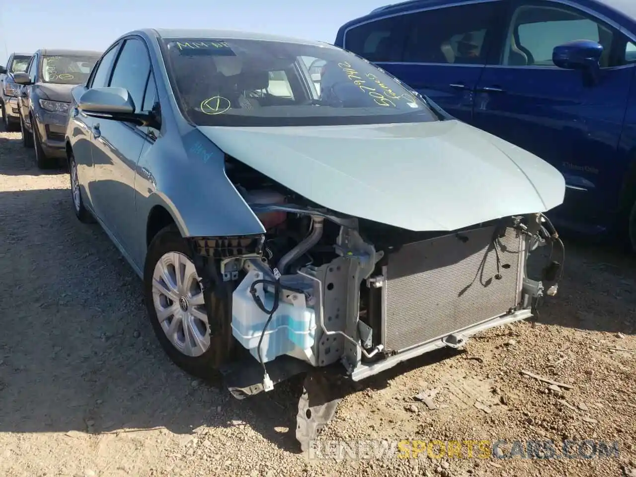 1 Photograph of a damaged car JTDKARFU6K3088137 TOYOTA PRIUS 2019