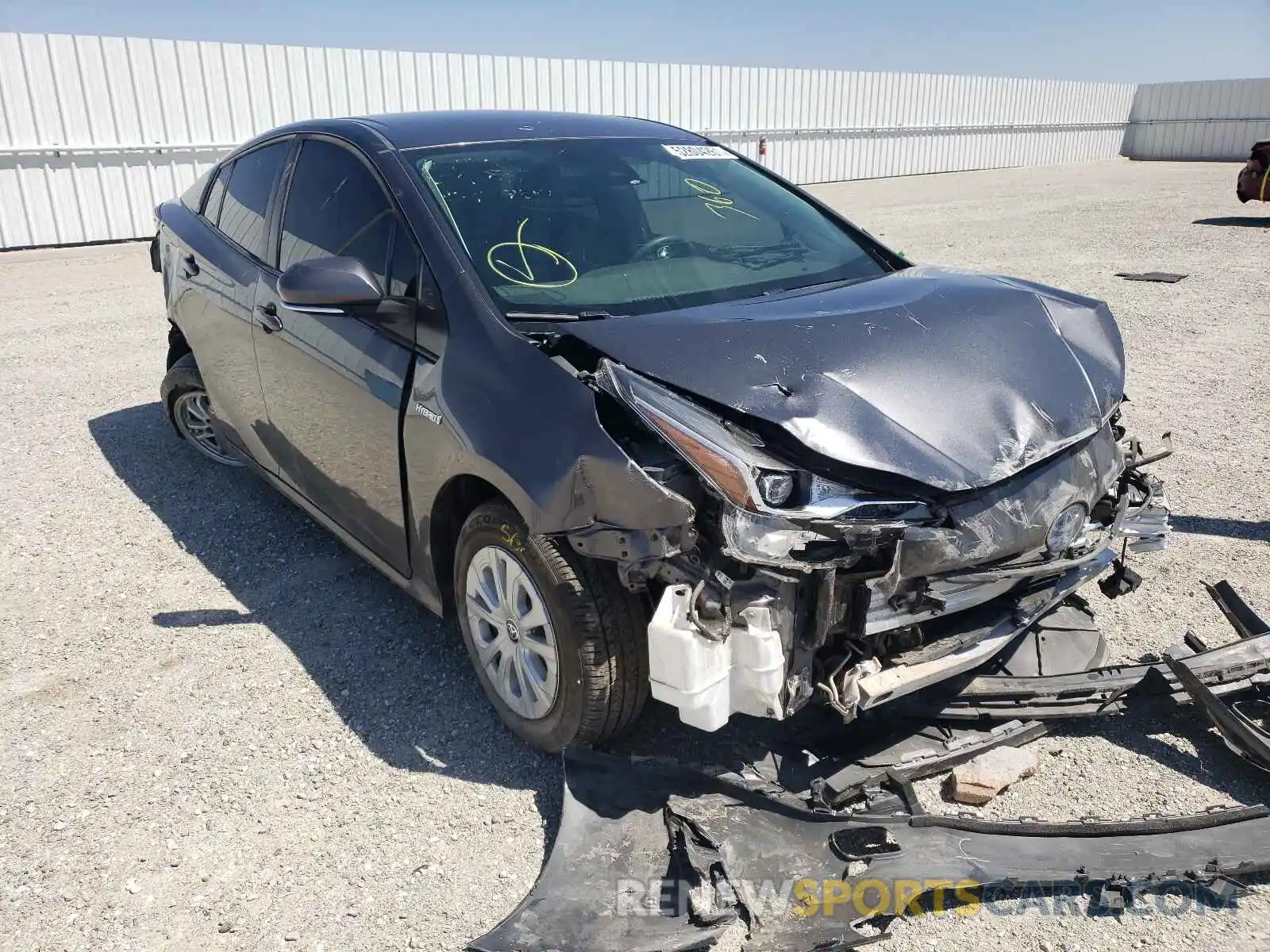 1 Photograph of a damaged car JTDKARFU6K3088686 TOYOTA PRIUS 2019