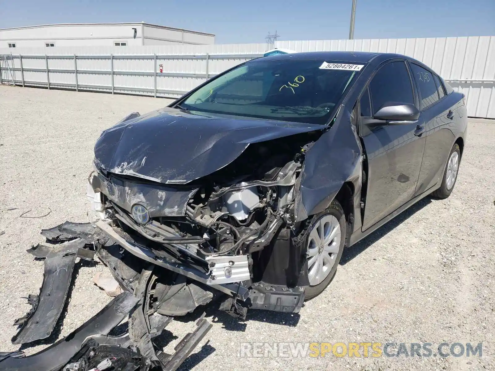 2 Photograph of a damaged car JTDKARFU6K3088686 TOYOTA PRIUS 2019