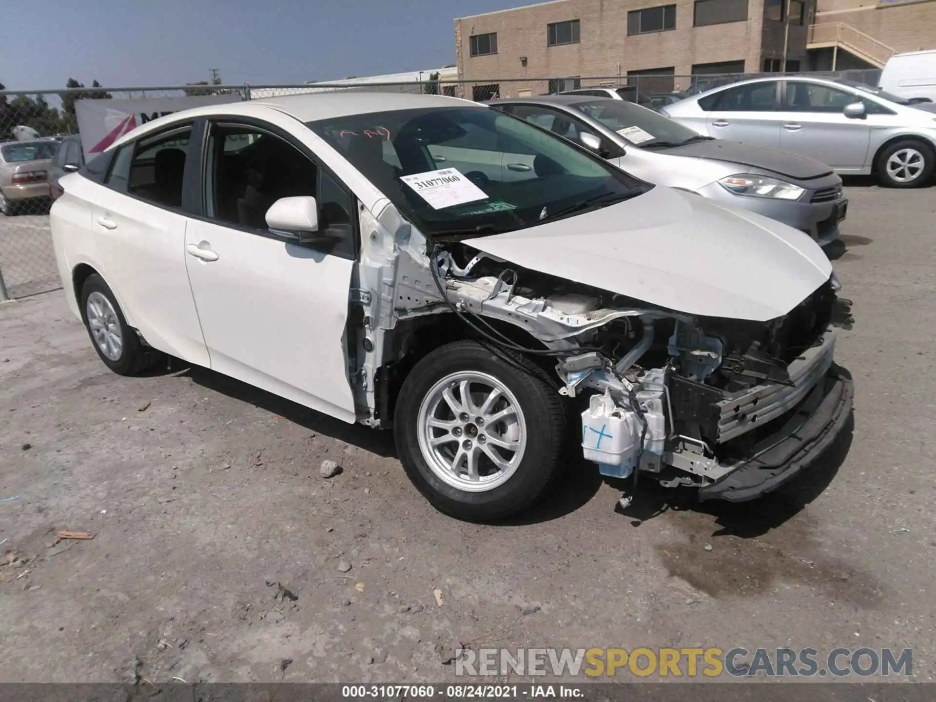 1 Photograph of a damaged car JTDKARFU6K3088865 TOYOTA PRIUS 2019