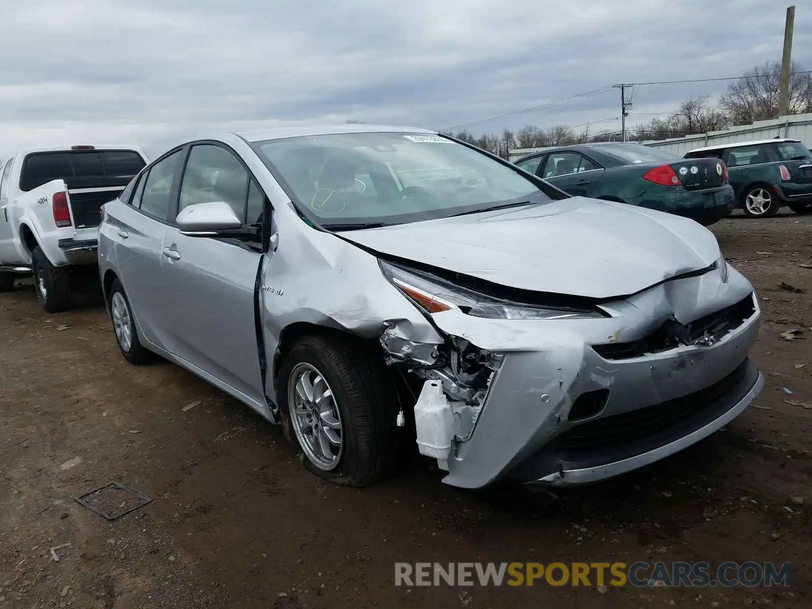 1 Photograph of a damaged car JTDKARFU6K3089224 TOYOTA PRIUS 2019