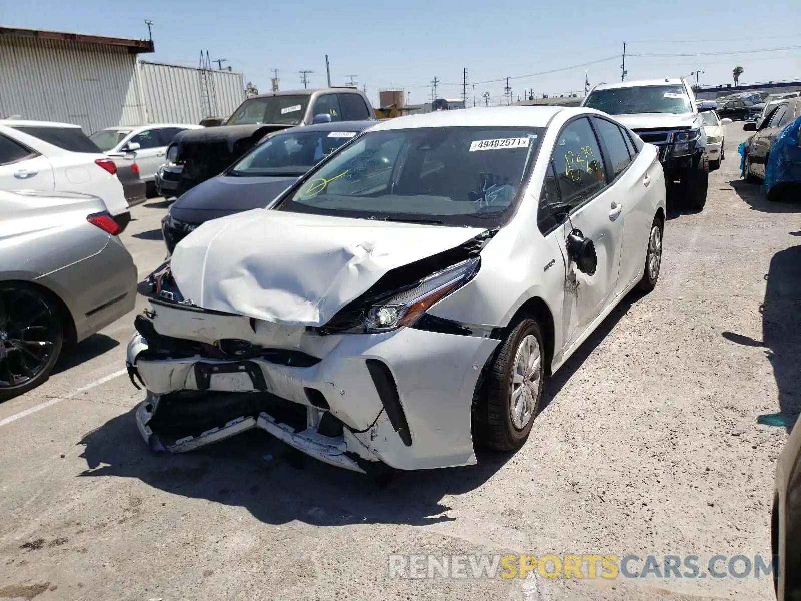 2 Photograph of a damaged car JTDKARFU6K3089546 TOYOTA PRIUS 2019