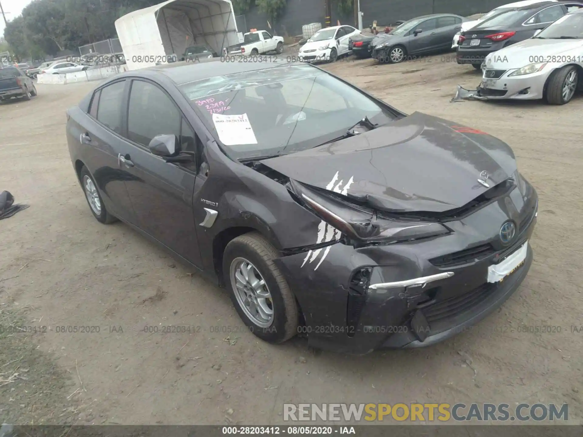 1 Photograph of a damaged car JTDKARFU6K3089966 TOYOTA PRIUS 2019