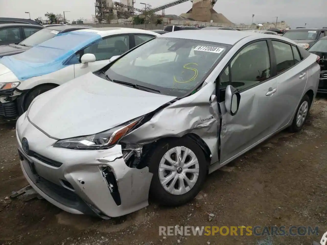 2 Photograph of a damaged car JTDKARFU6K3090213 TOYOTA PRIUS 2019