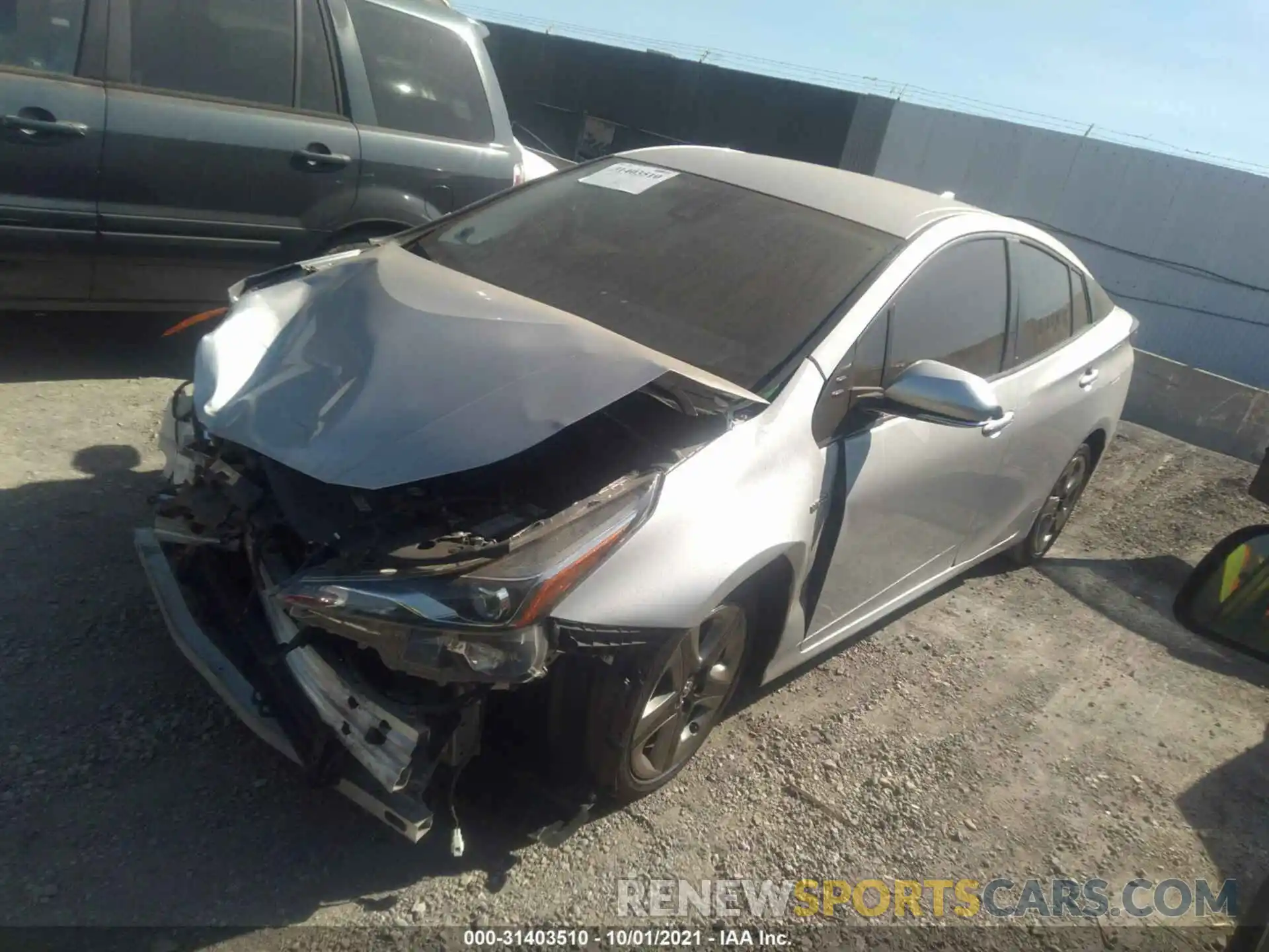 2 Photograph of a damaged car JTDKARFU6K3090373 TOYOTA PRIUS 2019