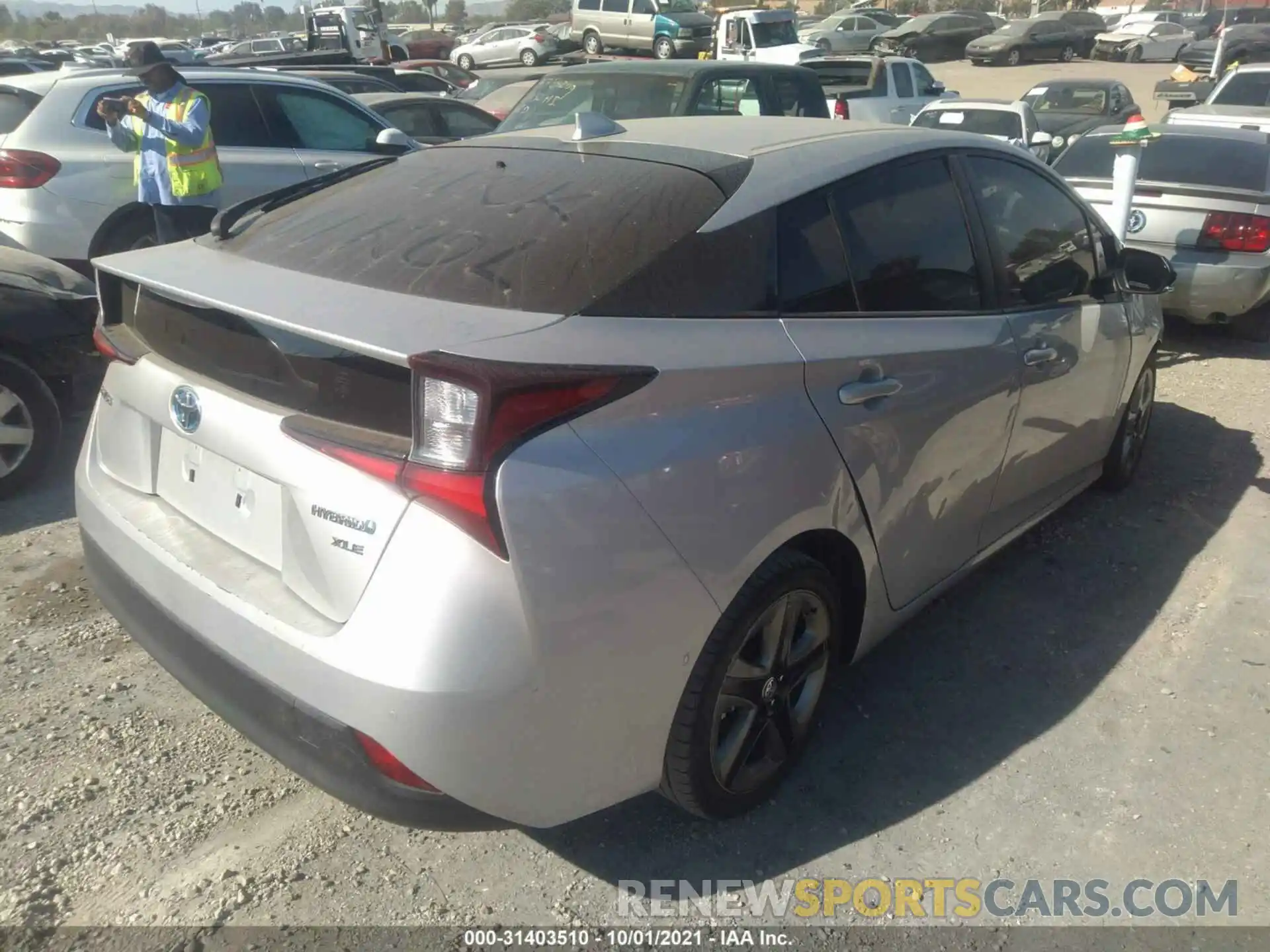 4 Фотография поврежденного автомобиля JTDKARFU6K3090373 TOYOTA PRIUS 2019