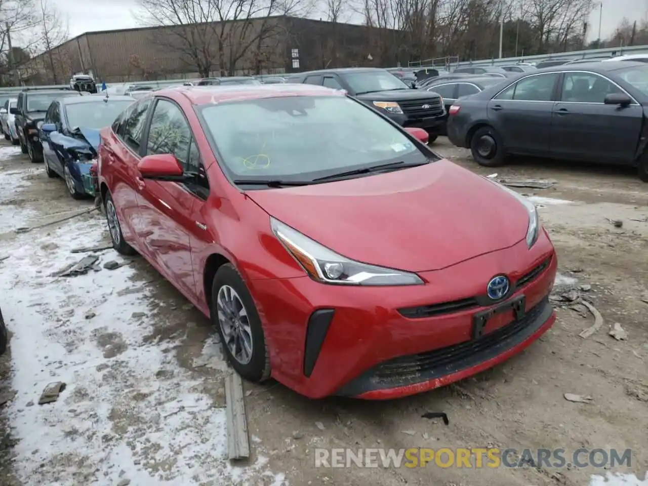 1 Photograph of a damaged car JTDKARFU6K3091264 TOYOTA PRIUS 2019