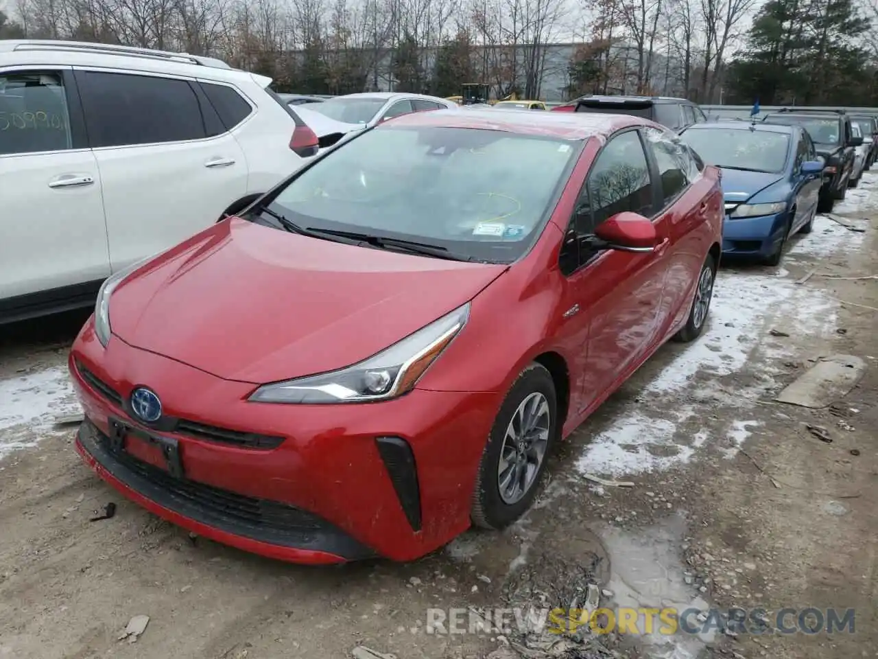 2 Photograph of a damaged car JTDKARFU6K3091264 TOYOTA PRIUS 2019