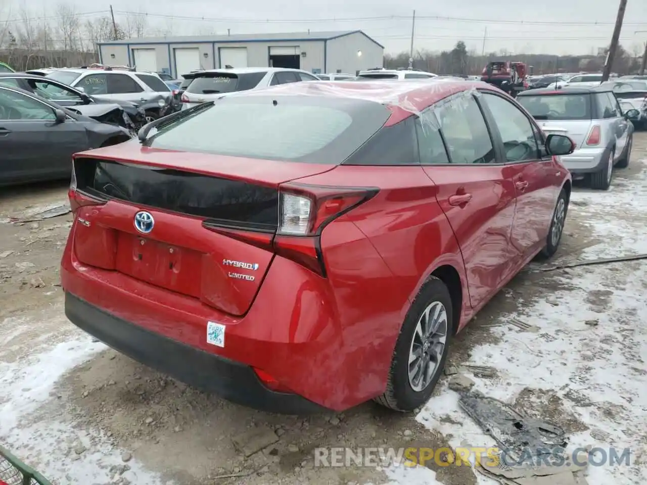 4 Photograph of a damaged car JTDKARFU6K3091264 TOYOTA PRIUS 2019