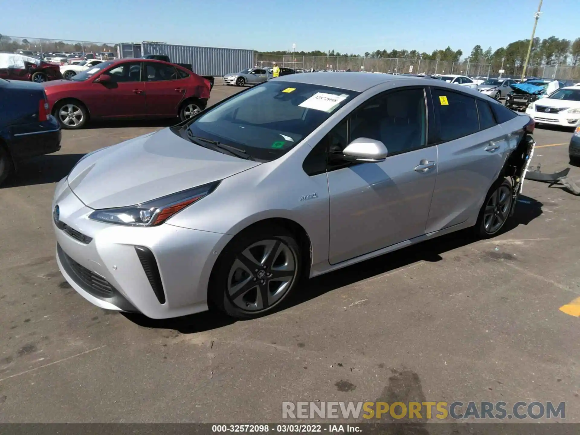 2 Photograph of a damaged car JTDKARFU6K3092186 TOYOTA PRIUS 2019