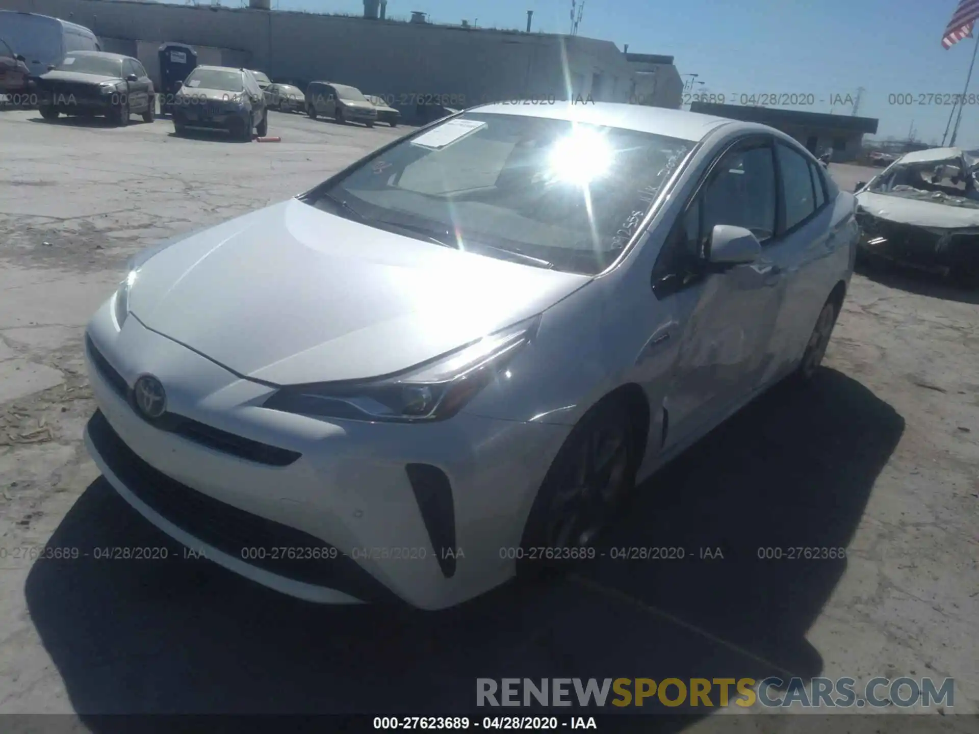 2 Photograph of a damaged car JTDKARFU6K3092558 TOYOTA PRIUS 2019