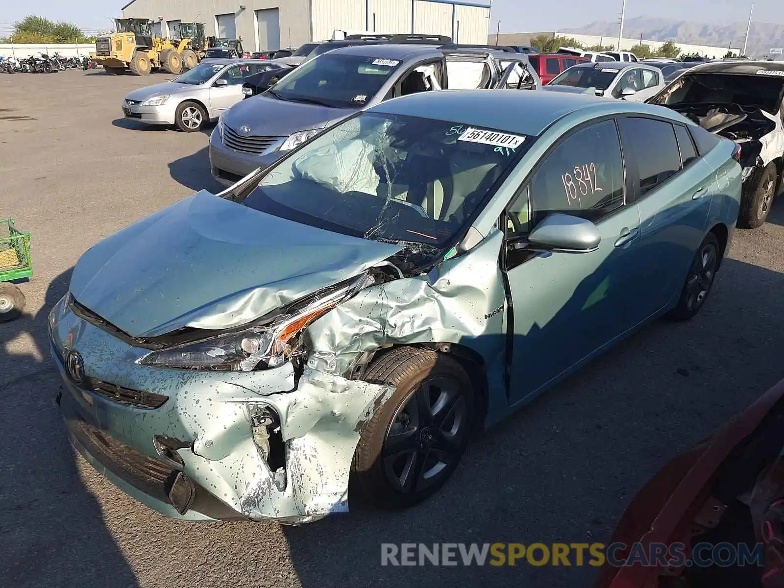 2 Photograph of a damaged car JTDKARFU6K3093208 TOYOTA PRIUS 2019