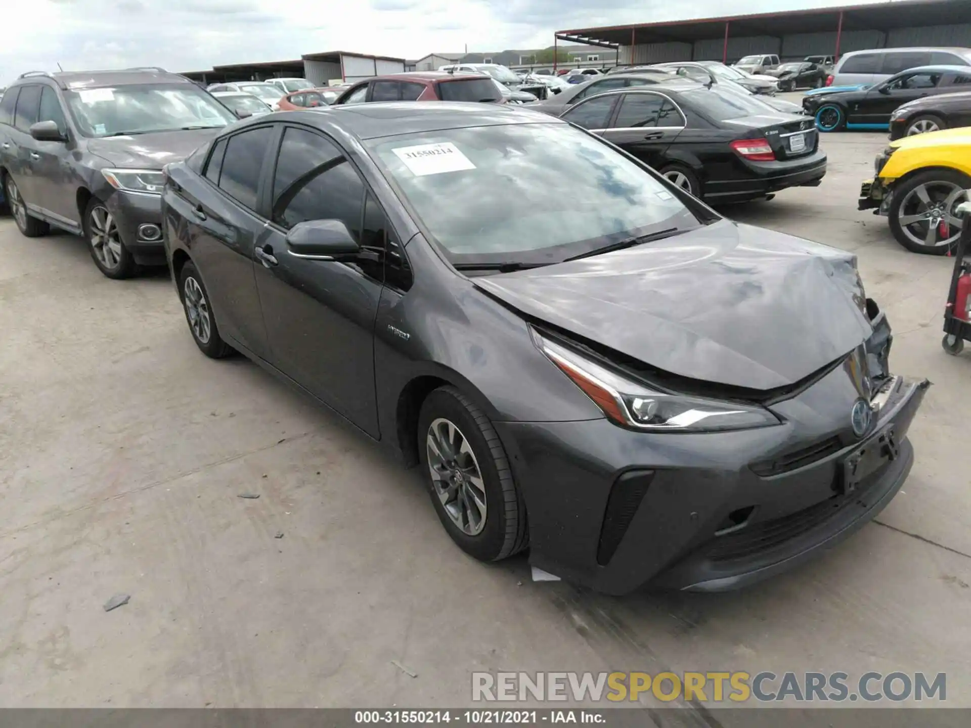 1 Photograph of a damaged car JTDKARFU6K3093791 TOYOTA PRIUS 2019