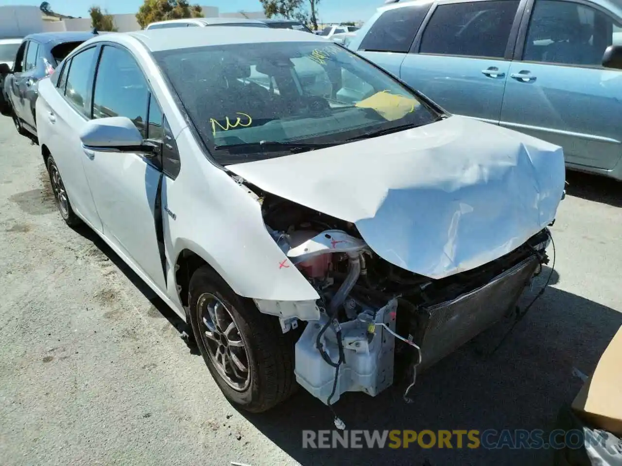 1 Photograph of a damaged car JTDKARFU6K3094147 TOYOTA PRIUS 2019