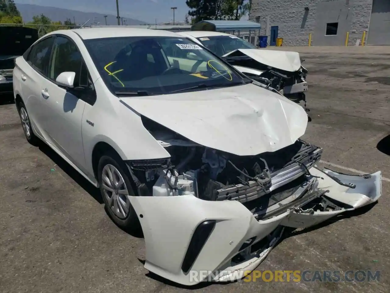 1 Photograph of a damaged car JTDKARFU6K3094178 TOYOTA PRIUS 2019