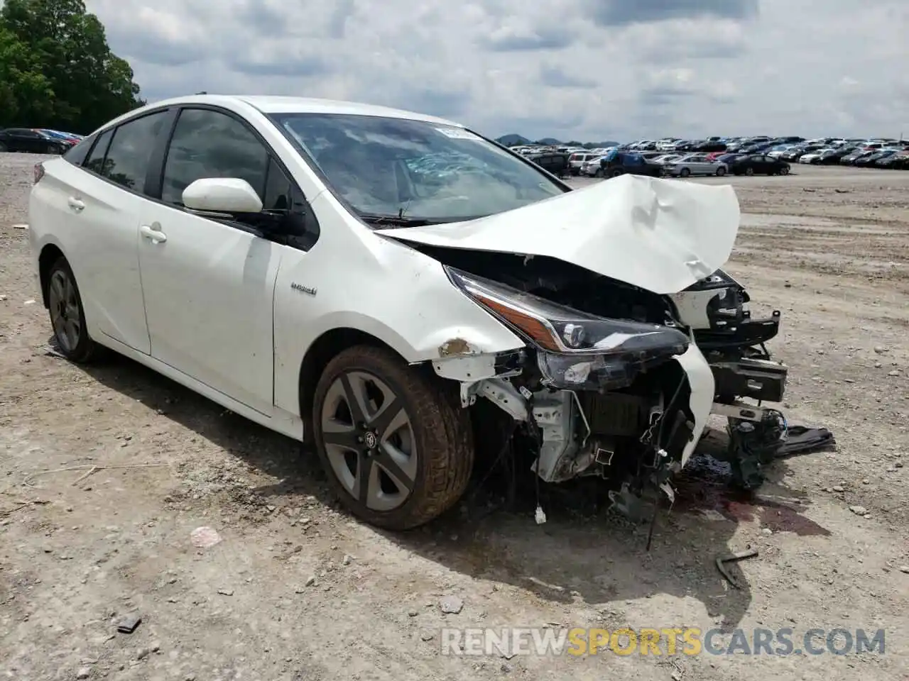 1 Photograph of a damaged car JTDKARFU6K3095038 TOYOTA PRIUS 2019