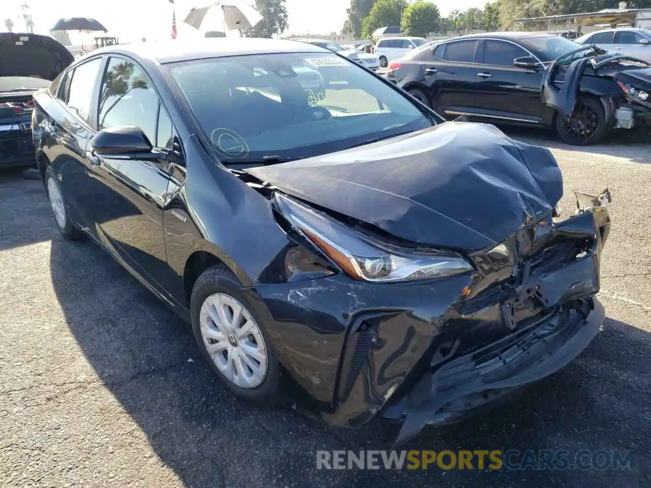 1 Photograph of a damaged car JTDKARFU6K3095234 TOYOTA PRIUS 2019