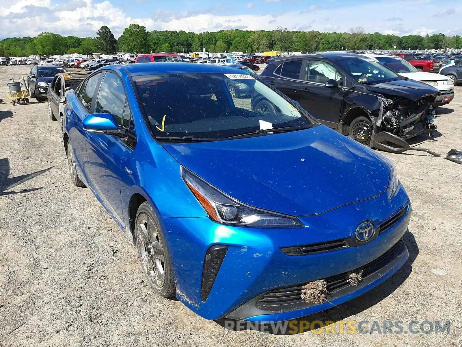 1 Photograph of a damaged car JTDKARFU6K3095332 TOYOTA PRIUS 2019