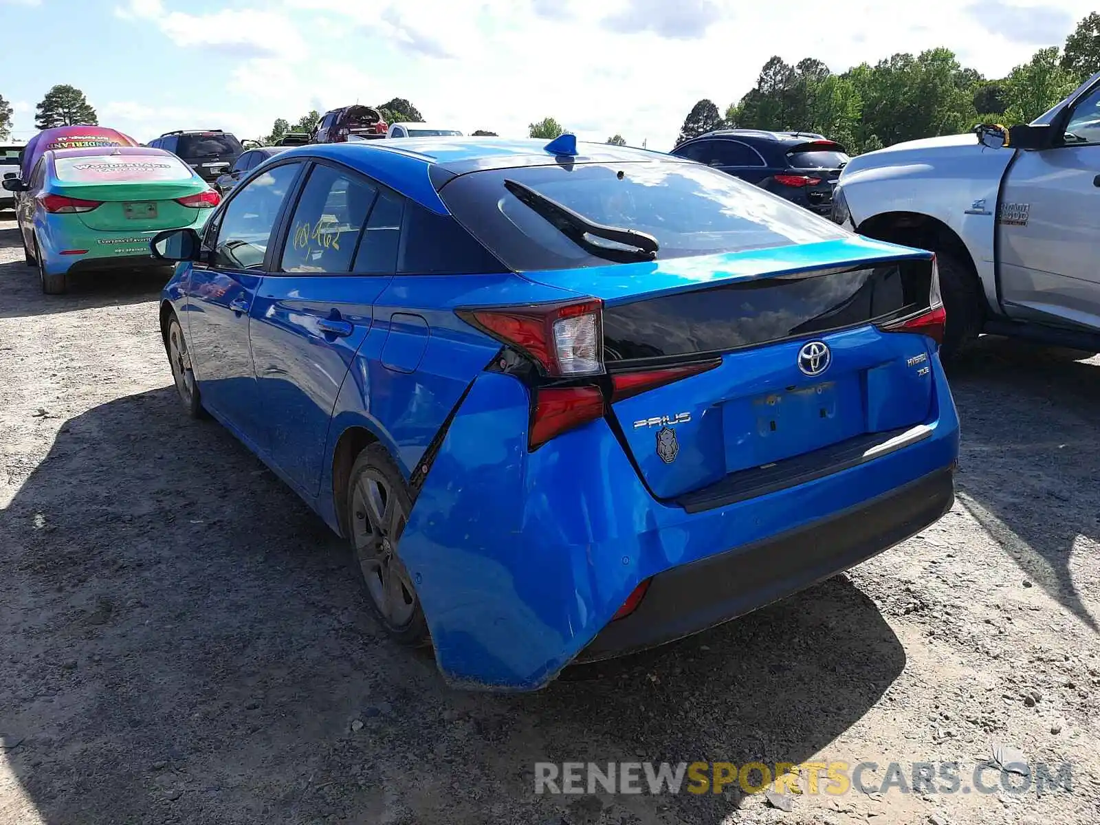 3 Photograph of a damaged car JTDKARFU6K3095332 TOYOTA PRIUS 2019