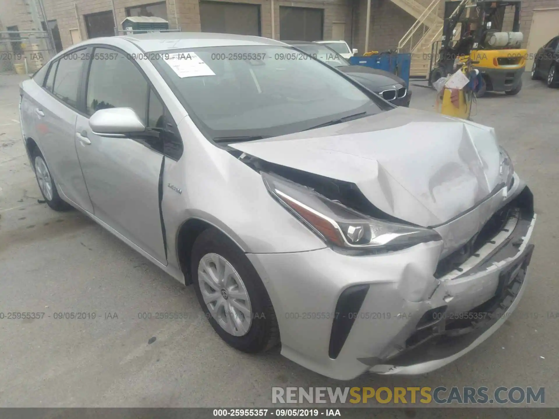 1 Photograph of a damaged car JTDKARFU6K3095881 TOYOTA PRIUS 2019