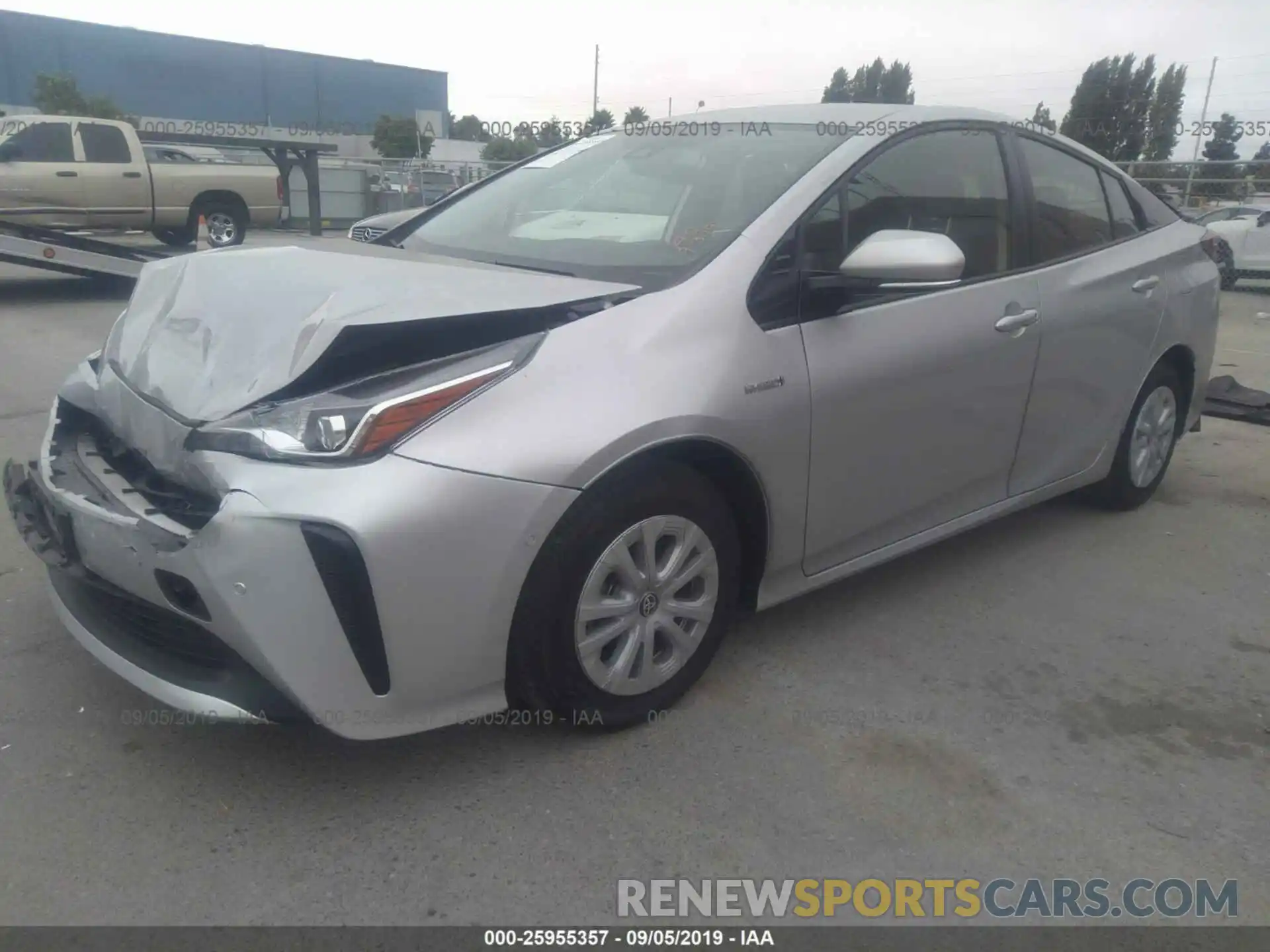 2 Photograph of a damaged car JTDKARFU6K3095881 TOYOTA PRIUS 2019