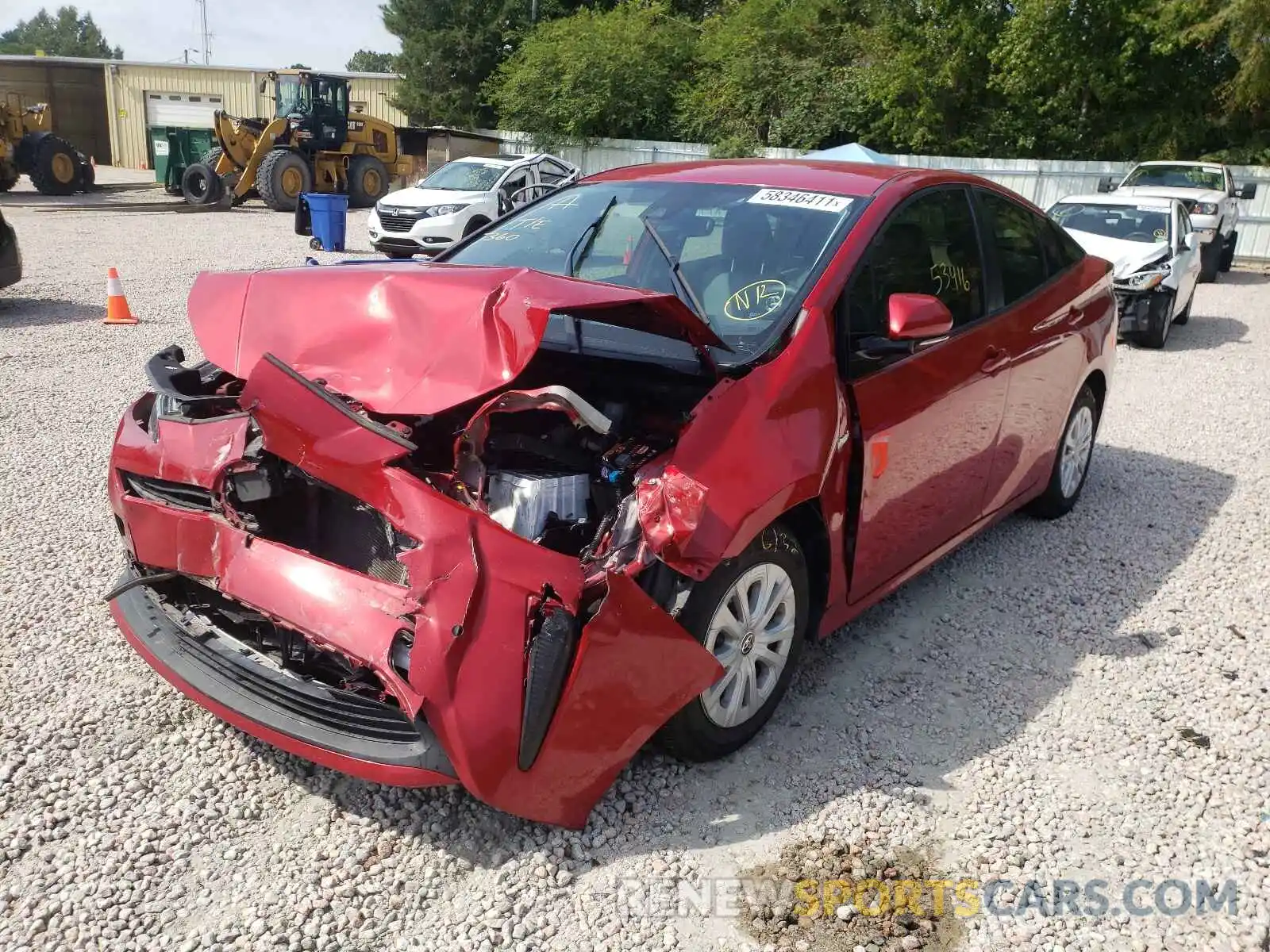 2 Photograph of a damaged car JTDKARFU6K3097663 TOYOTA PRIUS 2019