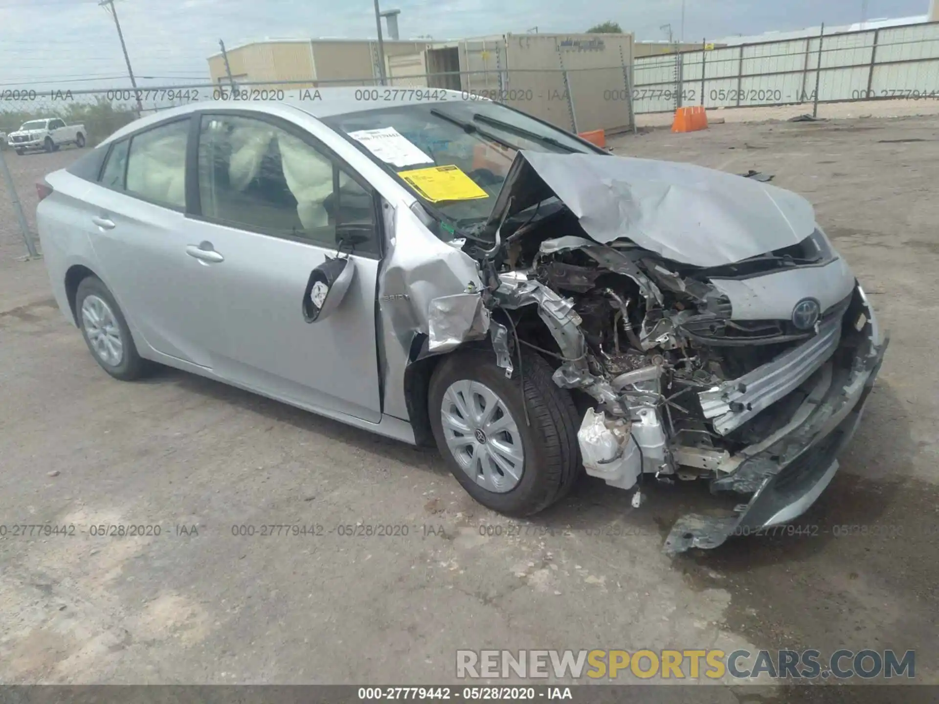 1 Photograph of a damaged car JTDKARFU6K3098313 TOYOTA PRIUS 2019