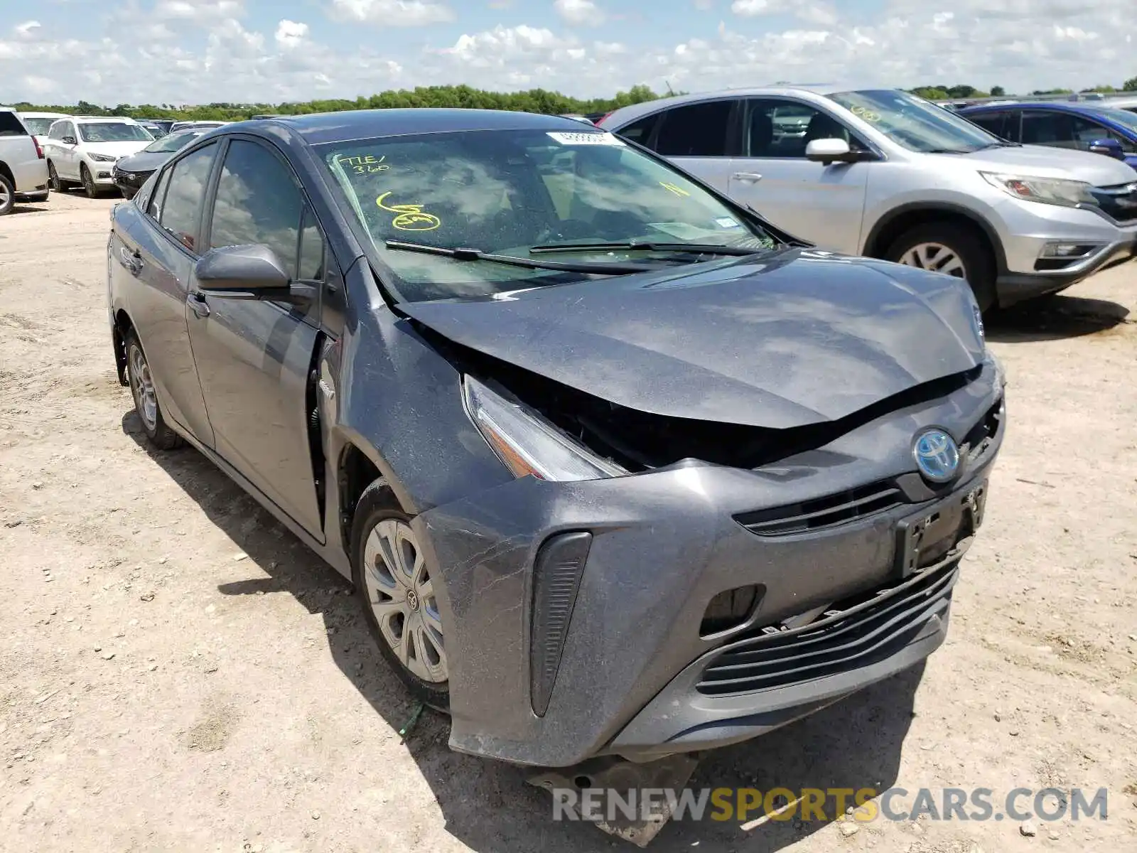 1 Photograph of a damaged car JTDKARFU6K3101050 TOYOTA PRIUS 2019