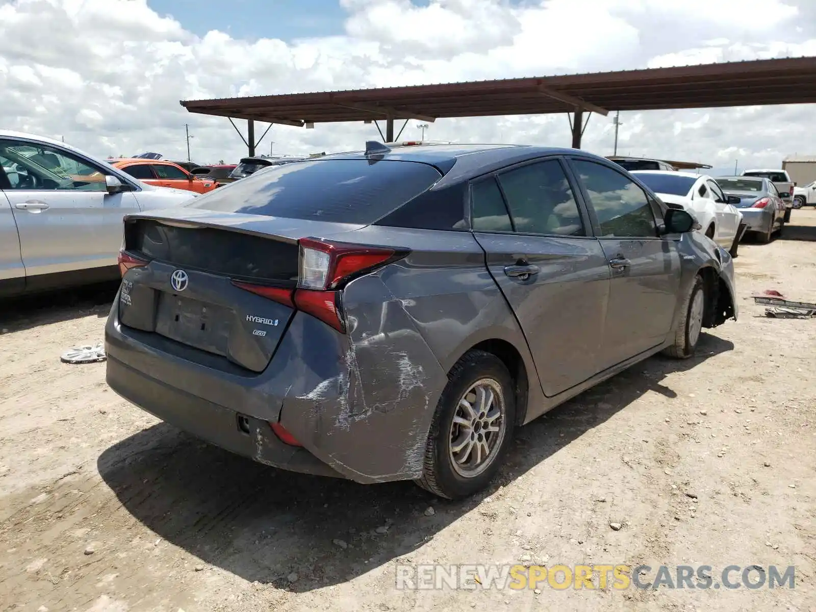 4 Photograph of a damaged car JTDKARFU6K3101050 TOYOTA PRIUS 2019