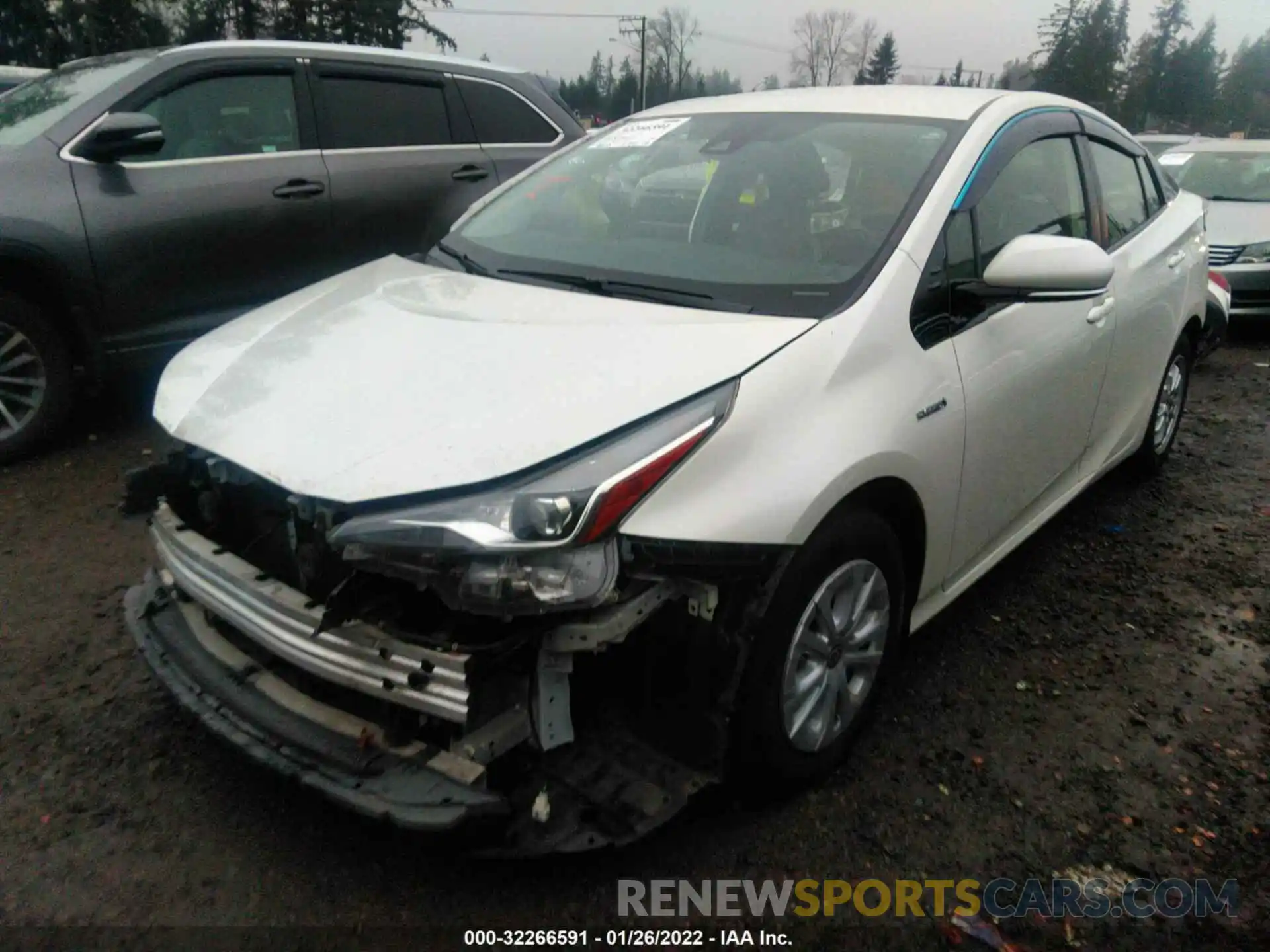 2 Photograph of a damaged car JTDKARFU6K3101808 TOYOTA PRIUS 2019