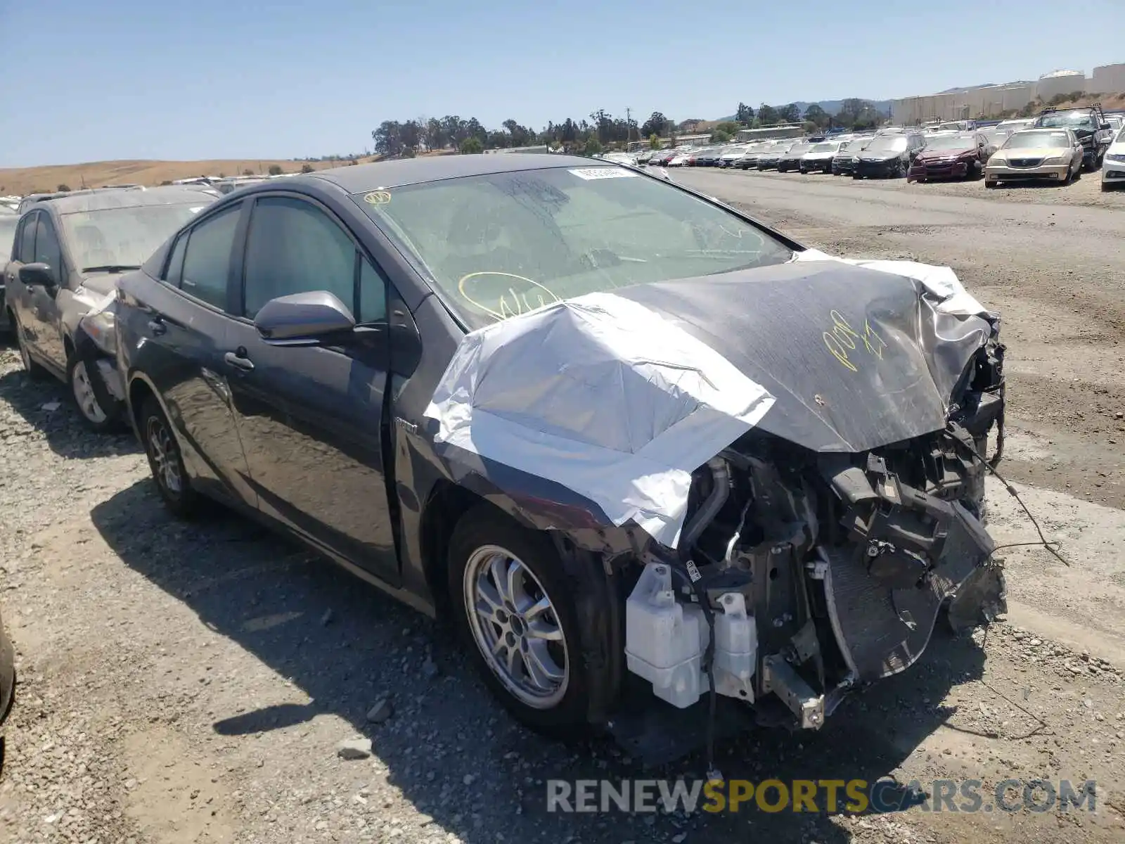 1 Photograph of a damaged car JTDKARFU6K3101937 TOYOTA PRIUS 2019