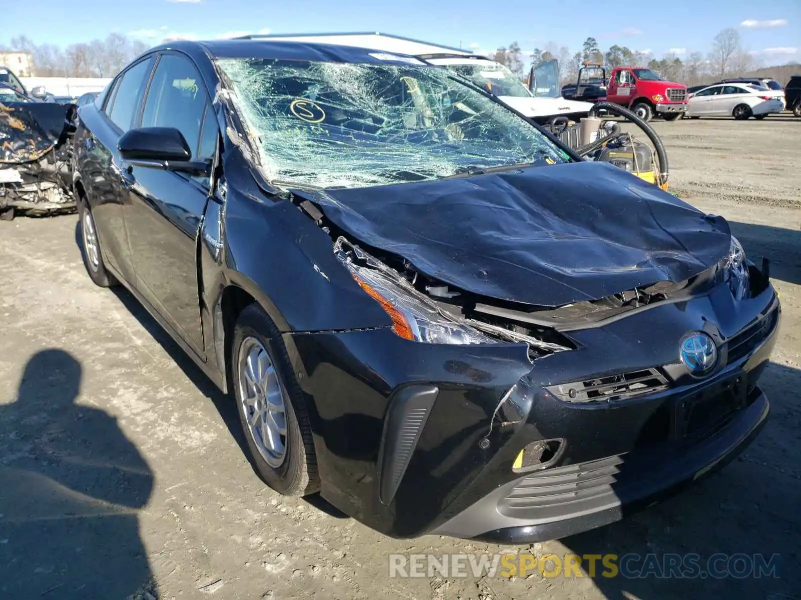 1 Photograph of a damaged car JTDKARFU7K3068978 TOYOTA PRIUS 2019