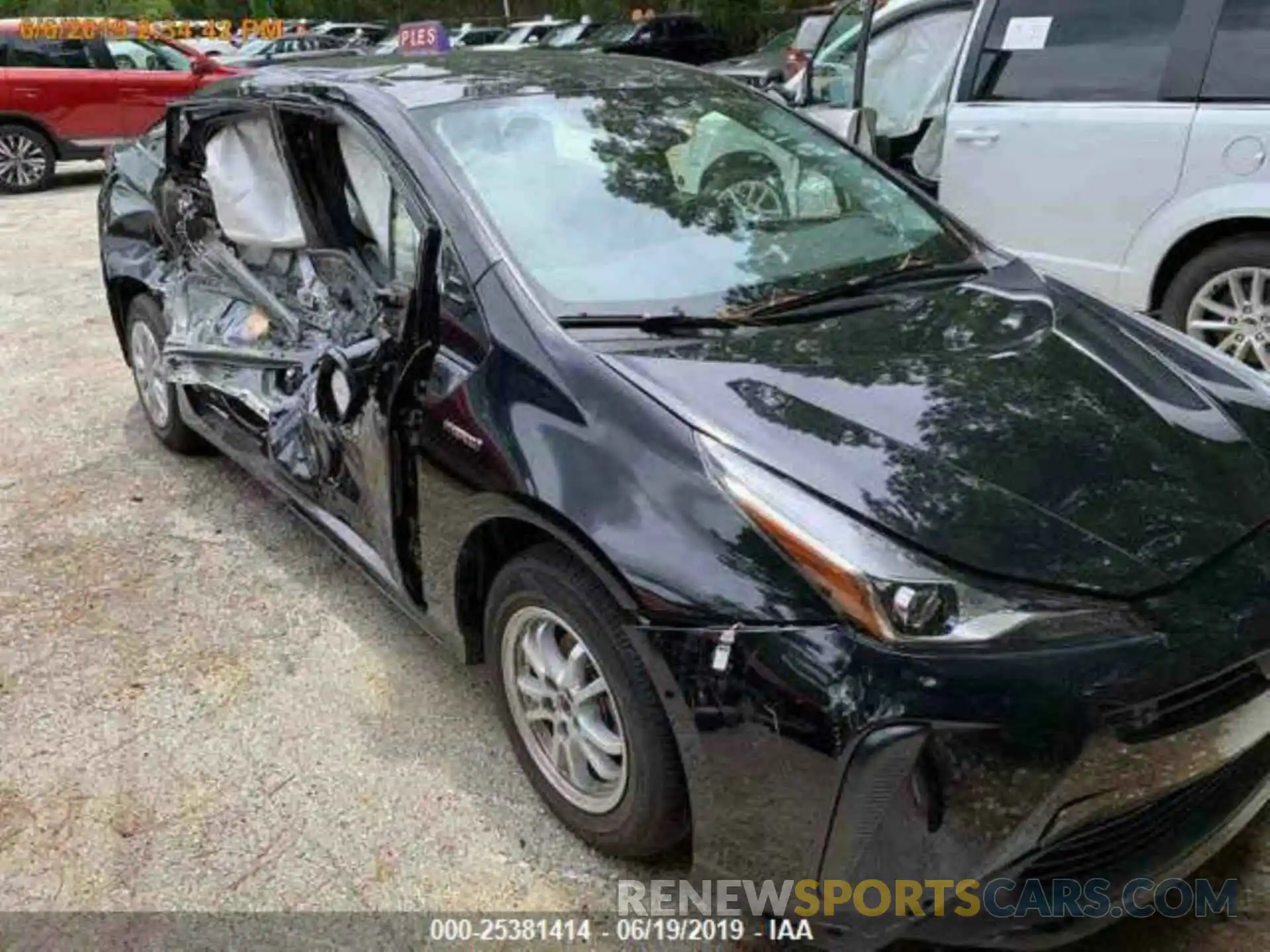 1 Photograph of a damaged car JTDKARFU7K3068995 TOYOTA PRIUS 2019