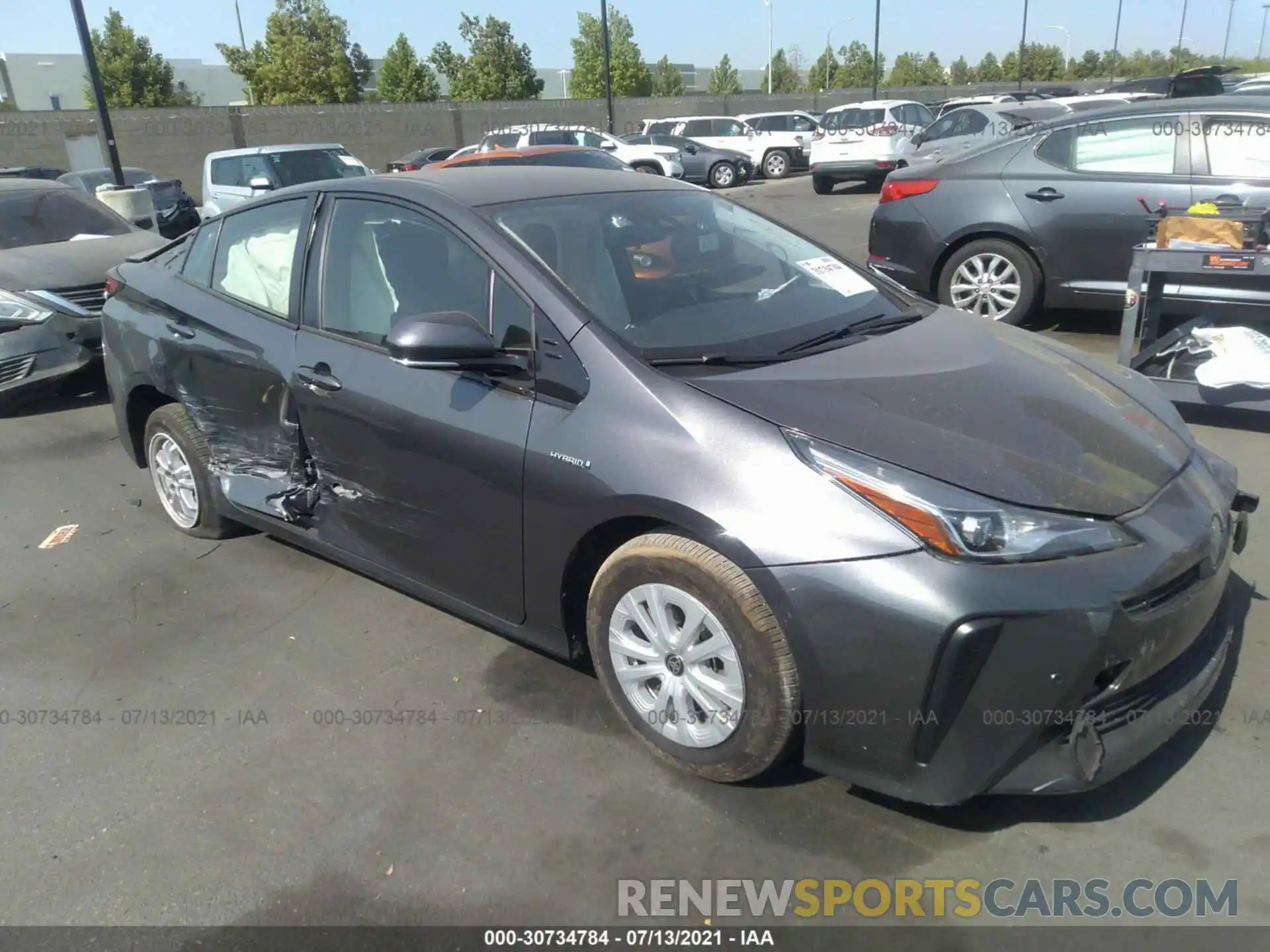 1 Photograph of a damaged car JTDKARFU7K3069242 TOYOTA PRIUS 2019