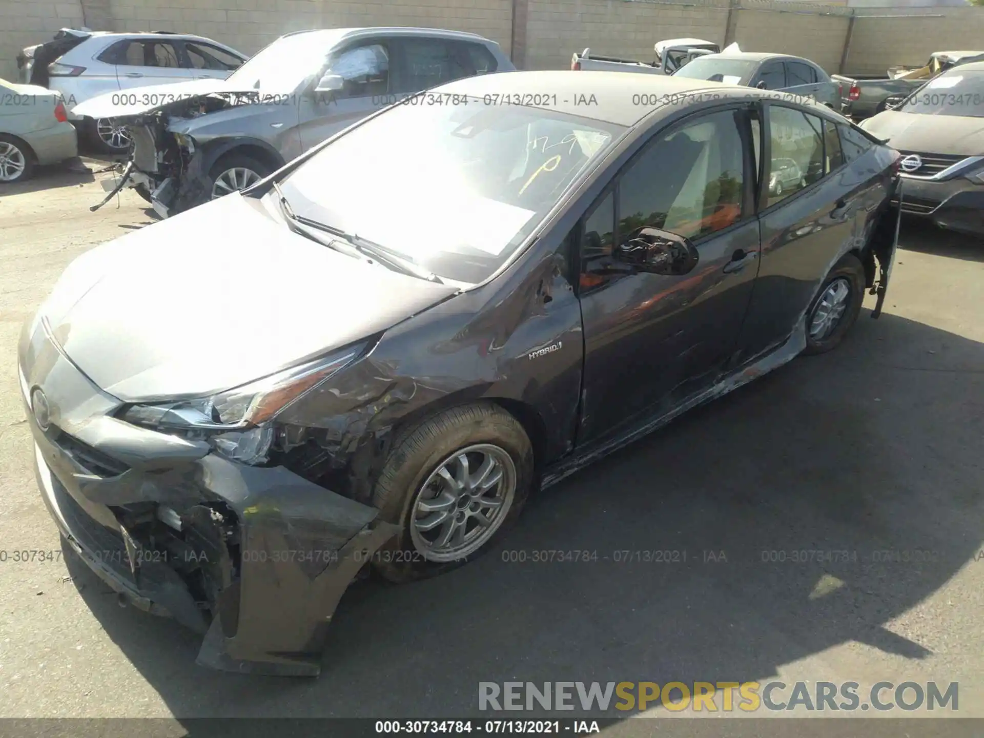 2 Photograph of a damaged car JTDKARFU7K3069242 TOYOTA PRIUS 2019