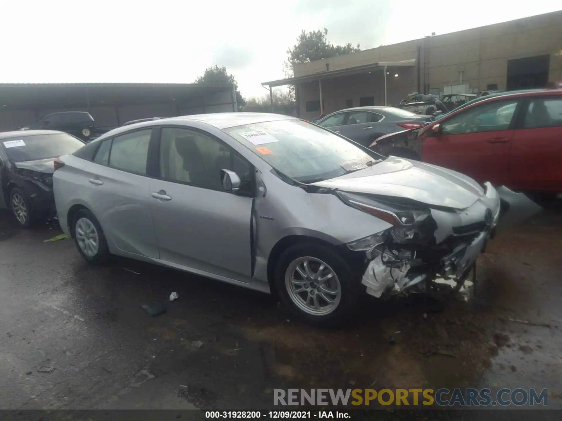 1 Photograph of a damaged car JTDKARFU7K3070181 TOYOTA PRIUS 2019