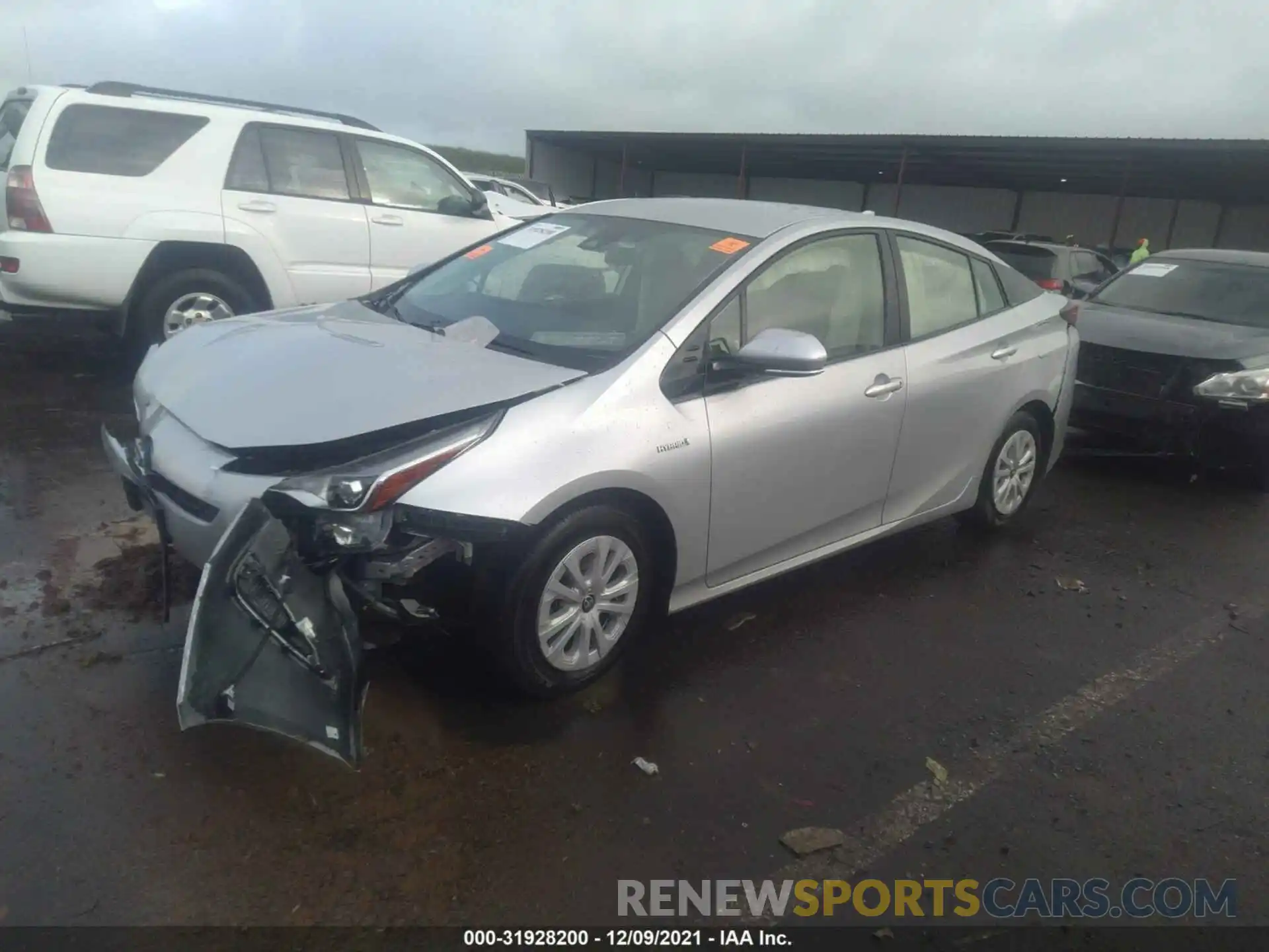 2 Photograph of a damaged car JTDKARFU7K3070181 TOYOTA PRIUS 2019